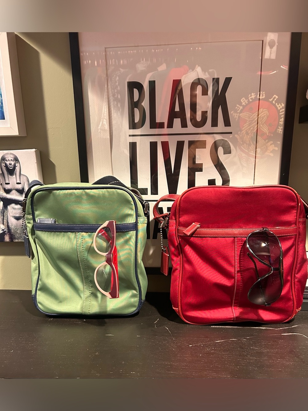 Unisex Coach Red Crossbody Carry Bags- Casual Everyday Shoulder Pack..$50 each